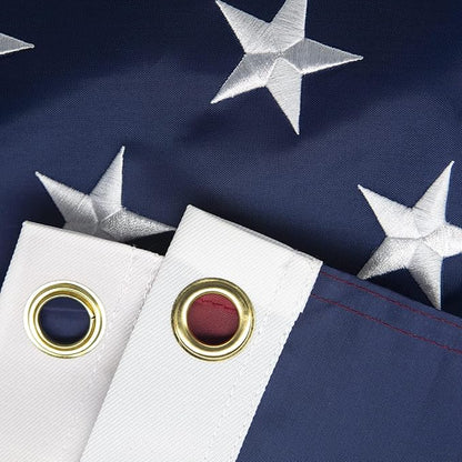 3x5 American Flag for Outside, Best Embroidered Stars and Sewn Stripes, 210D Heavy Duty Polyester, Suitable For Outdoor High Winds Areas (American flag 3x5 FT)