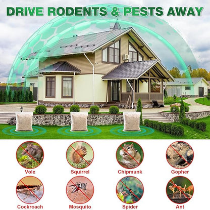 Rodent Repellent, 16 Pack Natural Mouse Repellent Pouches - Peppermint Oil to Repel Rodents Rats Squirrel, Outdoor Indoor Mice Repellent for House Garage Basement RV Car