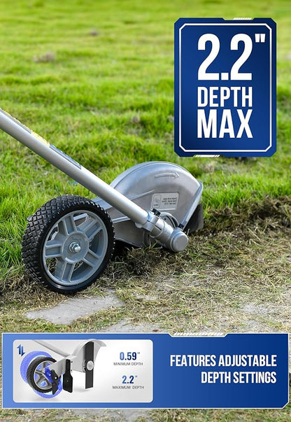 Wild Badger Power Edger Lawn Tool 9" 2T Cutting Blade Lawn Edger Attachment up to 2.2" Depth