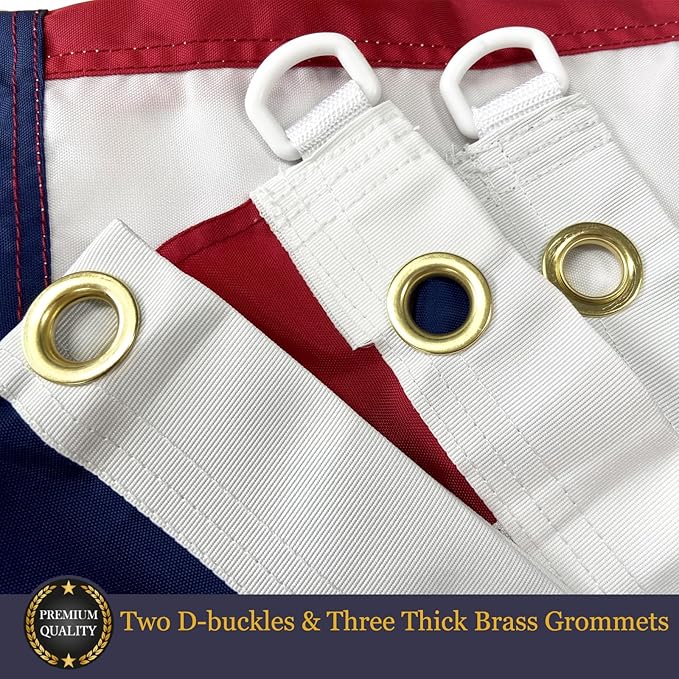 Homissor American Flag 5x8 Heavy Duty Outdoor Embroidered Stars Large USA US Flags Longest Lasting for Outside Sewn Stripes Indoor With Brass Grommets