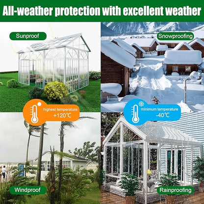 Polycarbonate Greenhouse Panels 5 Pack 4' x 2' x 0.24" Twin-Wall UV-Protected All Weather Plastic Roof Panel Clear Replacement Sheets for Garden Fences, Furniture DIY,Outdoor Roofing