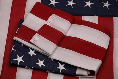 Spun Polyester American Flags for Outside 3x5 Ft; American Flags 3x5 Outdoor Heavy Duty. Durable US flags with Premium Embroidered Stars, Sewn Stripes, Brass Grommets, and Vibrant Colors.
