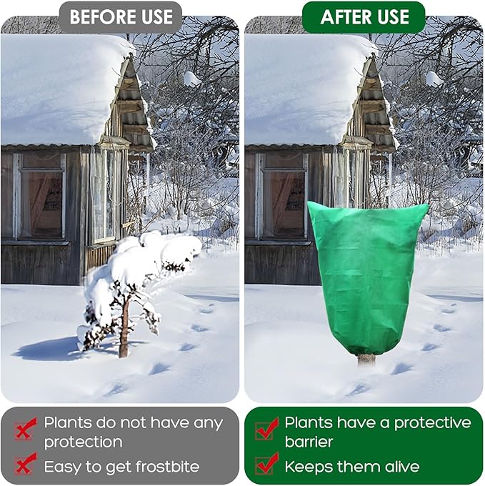 3 Pcs Large Plant Covers Freeze Protection 47.5" X 71.2" ,Reusable Winter Cold Weather Frost Blankets for Outdoor Plants with Drawstring and Zipper,Outdoor Tree Jackets (Green, 2 Pack XL-78.5" x94.5")