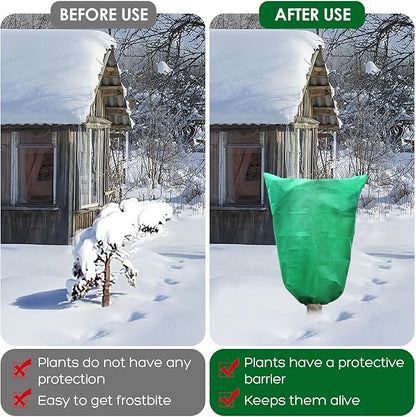 3 Pcs Large Plant Covers Freeze Protection 47.5" X 71.2",Reusable Winter Cold Weather Frost Blankets for Outdoor Plants with Drawstring and Zipper,Outdoor Tree Jackets (M:31.5"*47.5", Green)