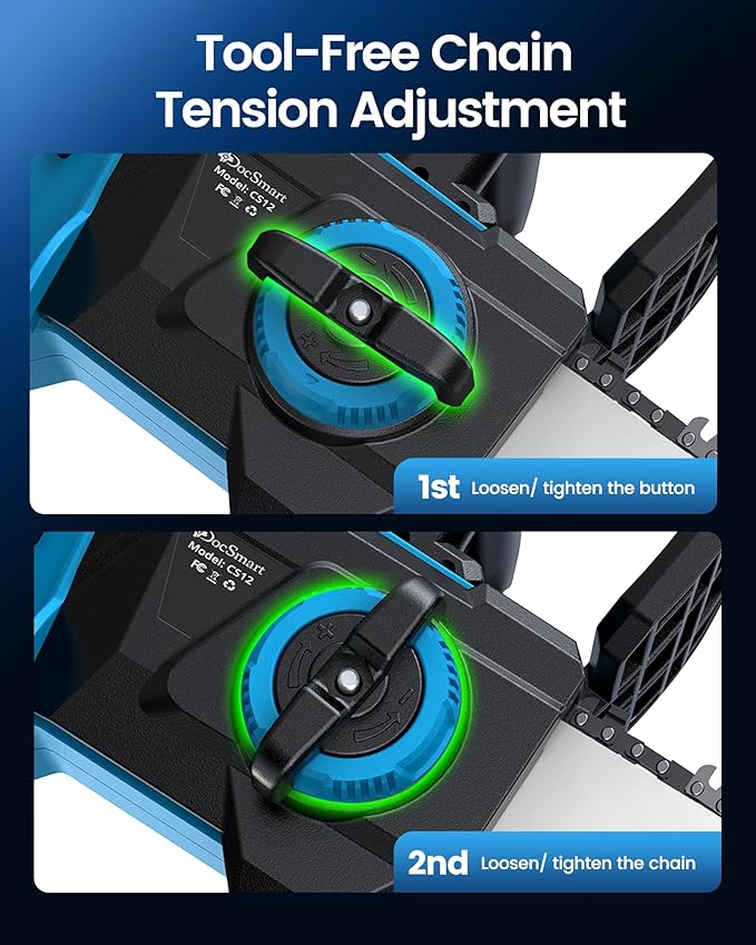 Chainsaw Cordless 12 Inch,Electric Chain Saw with 2pcs 4000mAh Rechargeable Batteries,Battery Powered Handheld Saw for Trees Trimming Wood Cutting,Perfect Gardening Tools for Thick Branches and Logs