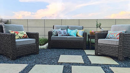 JMGBird Outdoor Lumbar Pillows Pack of 2 Outdoor Decorative Pillows with Insert Included 12×20 Inch Outdoor Pillows for Patio Furniture