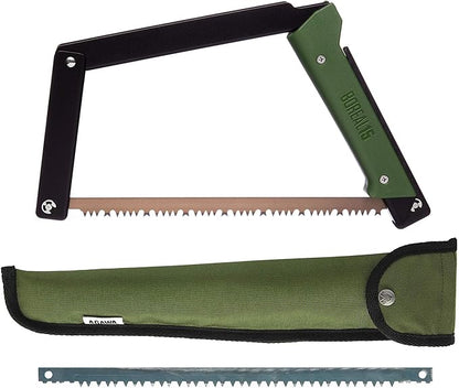 AGAWA - BOREAL15 Tripper Kit - Includes 15" Folding Saw, Nylon Carrying Case, 15" All-Purpose & 15" Aggressive Blade - For Camping, Hiking & Survival Gear (Black Frame/Green Handle)