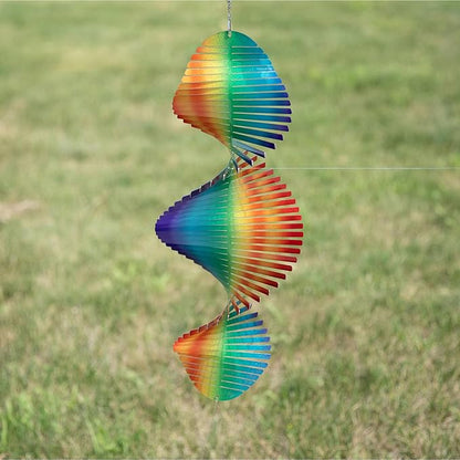 VP Home Rainbow Helix Kinetic Wind Spinner for Yard and Garden Wind Spinner Outdoor Metal Large Hanging Rainbow Decor 3D Garden Art Wind Sculpture Spinners