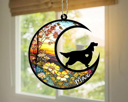 Personalized Dog Memorial, Custom Name Gordon Setter Dog Christmas Ornament with Name, Custom Breeds, Pet Loss Light Catcher, Gifts for Lovers Loss of Pet Sympathy on Mothers Day Christmas