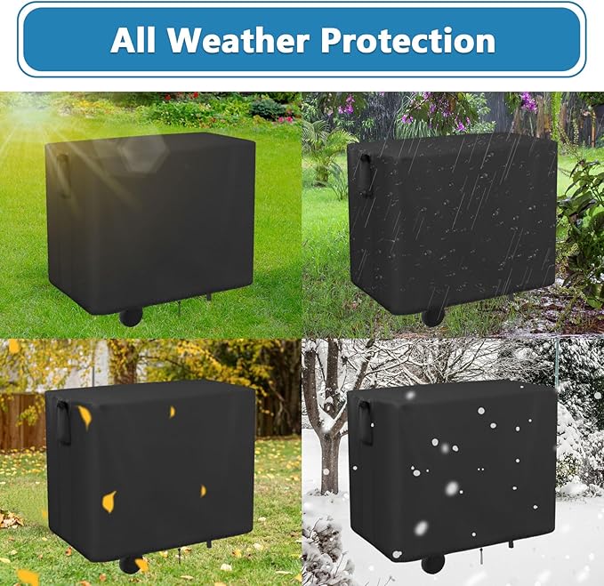 Outdoor Propane Deep Fryer Cover, 420D Heavy Duty Waterproof Outdoor Fryer Covers, Propane Deep Fryer Cover with 2 Buckles & Ventilation Opening, Black