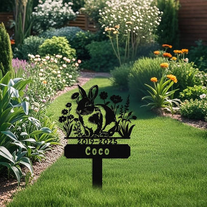Custom Rabbit Grave Marker,Personalized Bunny Memorial Garden Stake,Pet Memorial Gift,Remembrance Stake,Loss of Bunny,Sympathy Sign Rabbit 12inch