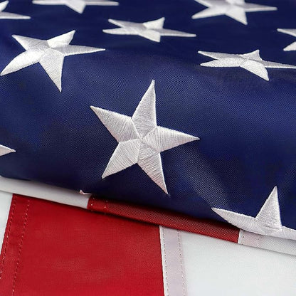 American Flag 3x5 Ft for Outside, Heavy Duty Nylon US Flag for High Wind, Durable Embroidered Stars, Sewn Stripes, Brass Grommets, Fade Resistant Waterproof USA Flags