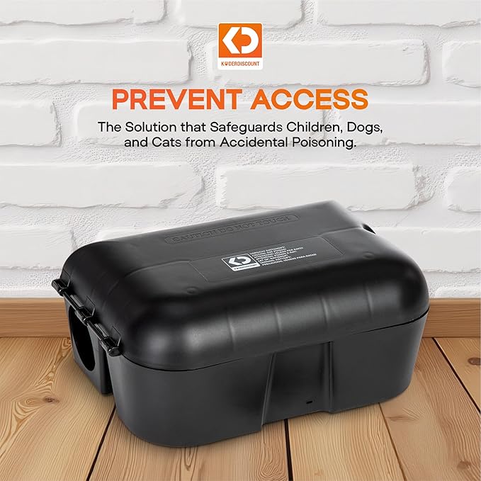 2 Contractor-Grade Rat Bait Station – Extra Tough, Rugged & Weather-Resistant Lockable Box with Key, Tamper-Resistant Dual Entry, Fits Blocks/Pasta/Grain Baits or Snap Traps – Indoor/Outdoor.