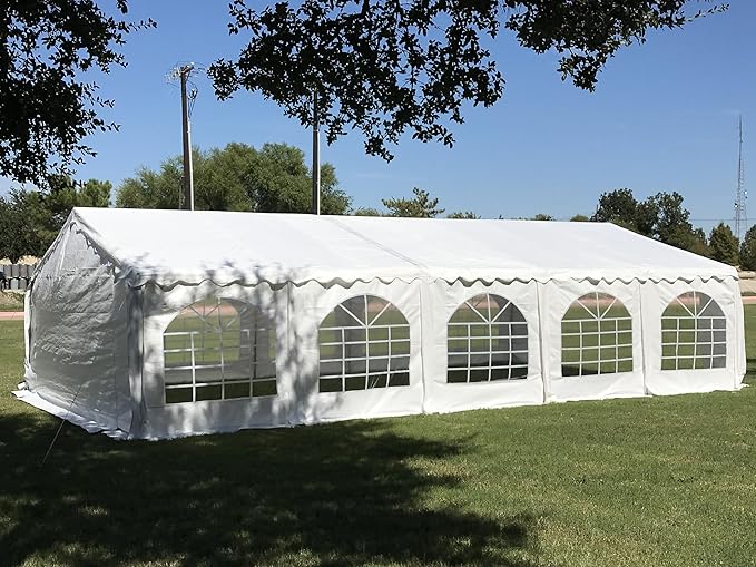 DELTA 32'x16' Budget PE Party Tent - B Model,+ (2) Long Storage Bags Tents for Parties Outdoor Large Commercial Canopy Wedding Event Tents with Removable Sidewalls for Patio Outdoor Events