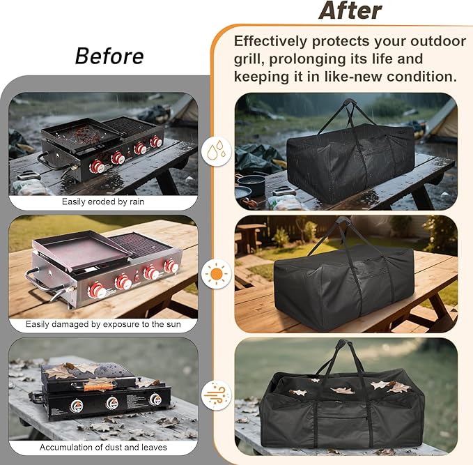 Kingling Universal Grill Carry Bag Fits for Blackstone 1860 Gas Grill & GD4002T Grill Heavy-Duty Carrying Storage Bag Grill Covers for Portable Propane Tabletop Grills BBQ Cover - 42"L x 25"W x 15"H