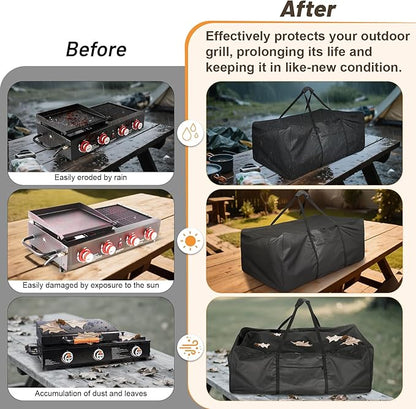 Kingling Universal Grill Carry Bag Fits for Blackstone 1860 Gas Grill & GD4002T Grill Heavy-Duty Carrying Storage Bag Grill Covers for Portable Propane Tabletop Grills BBQ Cover - 42"L x 25"W x 15"H