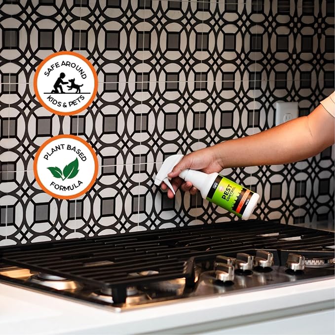 Nature's Dome Eco-Friendly Pest Control Spray – Ant, Roach, Spider, Fly, Flea and Insect Control with Natural Essential Oils – Fast-Acting, Child & Pet Safe for Indoor & Outdoor Use (32 OZ)