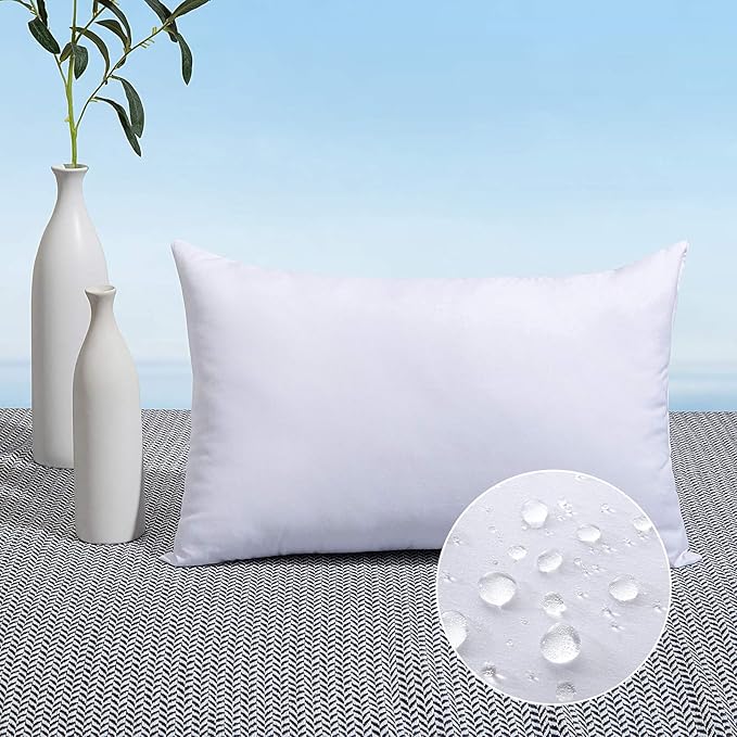 MIULEE 12x18 Pillow Insert Throw Pillow Insert, Outdoor Pillows Water-Resistant Premium Outdoor Pillow Stuffer Sham Lumbar for Couch Sofa Patio Furniture Cushion Porch Swing