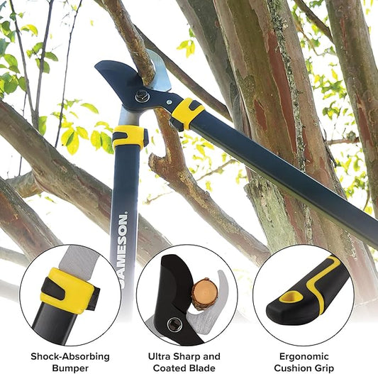 Jameson Heavy-Duty 29″ Bypass Lopper | 1-3/4″ Cutting Capacity | Non-Stick Blade | Aluminum Frame | Ergonomic Grips | Gardening & Landscaping Tool
