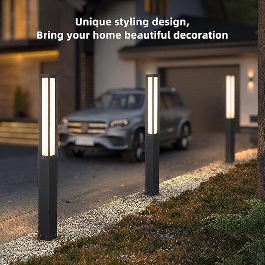 Outdoor Pathway Lights, 71 Inches Tall Bollard Light, 3000K Landscape Path Lighting, Large Mordern Led Bollards, IP65 Waterproof Pole Driveway Lights Wired for Walkway Sideway Garden Yard