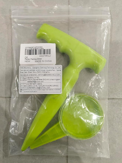Seed Planter Tool, 6.9" Dibber Garden Tool, Plastic Dibbler Tools for Planting, Seed Dispenser, Bulb Digger Garden Planter for Sowing Seeds, Bulbs, Digging (Light Green)