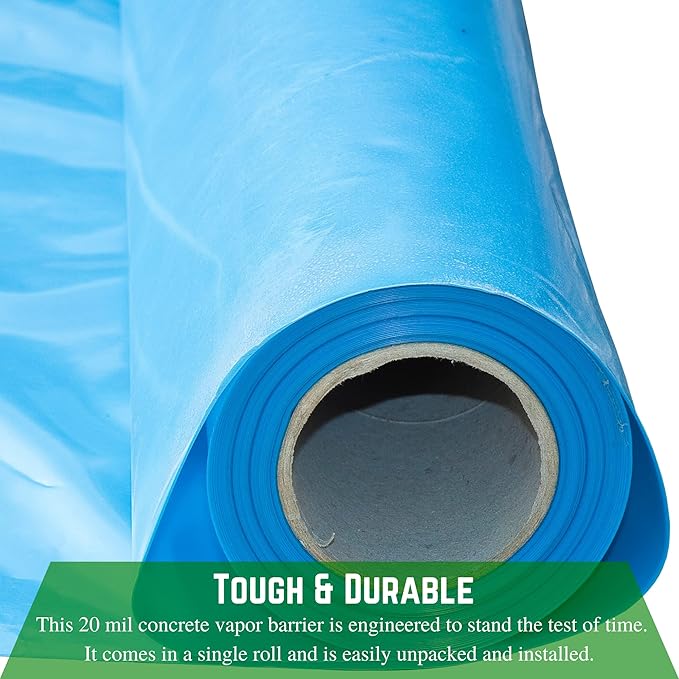 Farm Plastic Supply - Concrete Vapor Barrier - 20 mil - Heavy Duty Plastic Tarp, Polyolefin Vapor Barrier Plastic Sheeting, Painters Tarp, Roll of Heavy Duty Plastic (12' x 105')