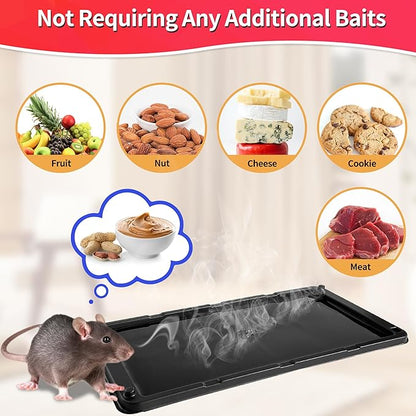 LULUCATCH Mouse Traps Indoor for Home 10 Pack, Bulk Sticky Traps with Peanut Butter Scent, Non-Toxic Rat Trap & Insect Catcher for Garage, Warehouse, Glue Board for Mice, Lizard, Cockroach & Spiders