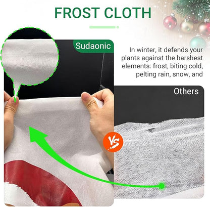 2-Pack Plant Covers Freeze Protection,23" W x 31" L Thick Frost Cloth with Christmas Element, Tree Wrap for Winter with Zipper Drawstring Protect Your Plants