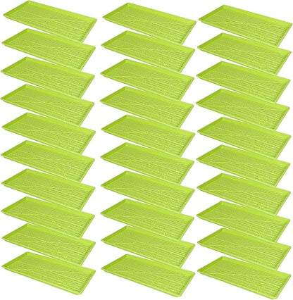 SUNPACK 10" x 20" Heavy Duty Mesh Plastic Seed Starting Tray, Lime Green, 1" (Pack of 30) - Ensures Water Drainage and Aeration, Perfect for Greenhouses or Indoor Gardening