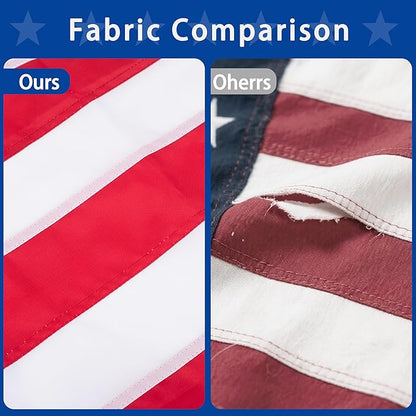 american flag 8x12ft, Heavy Duty Polyester USA Flag Outdoor with Embroidered Stars, Sewn Stripes,Brass Grommets for Indoor, Outdoor, All Weather