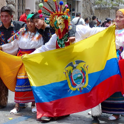 Ecuador Ecuadorian Flag 3x5 ft Outdoor, Double Sided 3 Ply Heavy Duty Ecuador National Country Flag, 100% Quality Polyester Ecuadorian Banner with Brass Grommets 4 Rows Stitches
