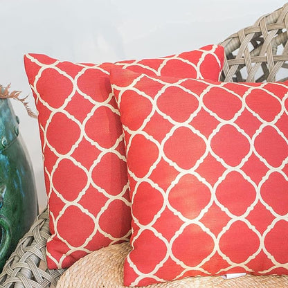 JMGBird Outdoor Pillows for Patio Furniture 18''x18'' Waterproof Decorative Patio Furniture Pillows Indoor Throw Pillows with Inserts, Square Throw Pillow for Couch, Bed, Sofa, Bench, Chair, Set of 2