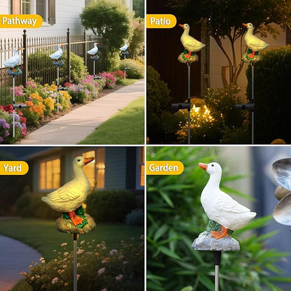 Solar Porch Goose Statue Garden Decor, 29 inch with Motion-Activated Sound Outdoor Decor for Lawn Patio Yard Balcony - Unique Gift for Garden Lovers