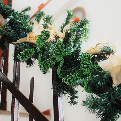 Shappy 24 Pieces Christmas Garland Banister Ties Christmas Decorative Reusable and Flexible Twist Ties for Garland, Banister Home Decoration (Green)