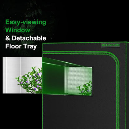 MELONFARM Small Grow Tent for Aerogarden，32”x24”x28” ，Hydroponics Growing System ，Highly Reflective 600D Diamond Mylar Canvas with Ventilation window and Floor Tray for Hydroponic Indoor Plant Growing