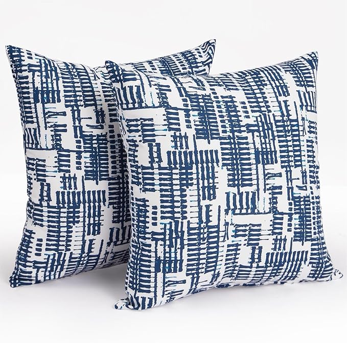Outdoor Throw Pillows Waterproof Covers 2 Pack 18×18 Inch, Decorative Toss Pillows Covers, Rain-Proof, Fade Resistant for Patio Furniture, Sofa, Couch, Garden