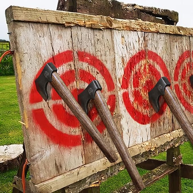 Competition Axe, 16.5" Throwing Axes with 1065 High Carbon Steel & Wooden Handle, Perfect for Axe Throwing Game, Competition and Recreation, Gift for Men