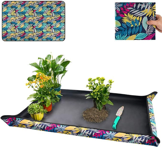 Extra Large Repotting Mat for Indoor Plants Transplanting and Dirt Control, Foldable Waterproof Succulent Potting Mat, Gardening Gifts for Plant Lovers (43.5"x29.5")