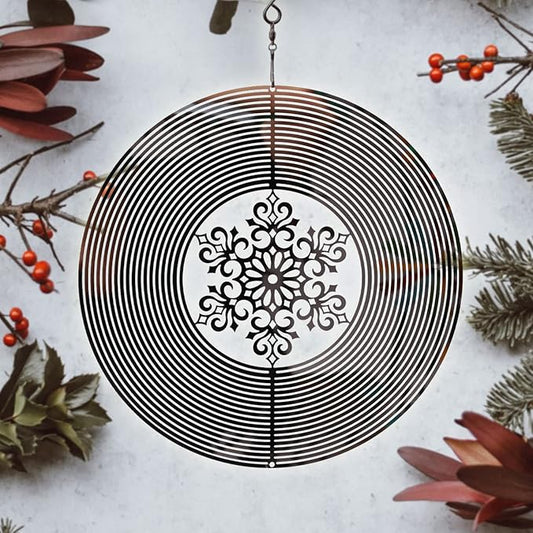 SPRING SONG Snowflake Kinetic Wind Spinner for Yard and Garden Mirrored Stainless Steel Spinner Indoor and Outdoor Hanging Decor Crafts Ornament Gifts Kinetic Art Yard Garden Hanging Wind Spinner