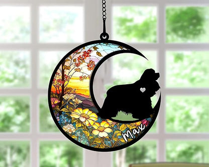 Personalized Dog Memorial, Custom Name American Cocker Spaniel Dog Christmas Ornament with Name, Custom Breeds, Pet Loss Light Catcher, Gifts for Lovers Loss of Pet Sympathy on Mothers Day Christmas