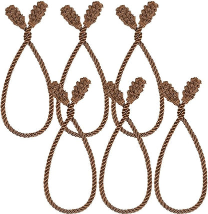 Shappy 6 Pieces Christmas Garland Banister Ties Christmas Decorative Reusable and Flexible Twist Ties for Garland, Banister Home Decoration (Brown)