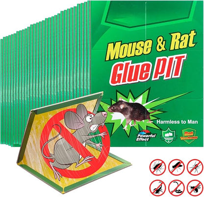 Qualirey 30 Pcs Large Sticky Traps for Mice and Rats Mouse Traps Glue with Enhanced Stickiness Sticky 9.4'' x 6.6'' for Mice, Pest Control House Indoor Outdoor(30 Pcs,9.4'' x 6.6'')