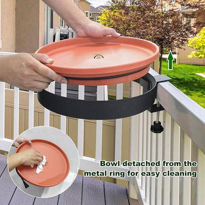 Heated Bird Bath for Outdoors for Winter, 3 Easy Ways to Mount Detachable Bird Bath Bowl, 75W Heated Bird Baths with Thermostatically Controlled for Garden Yard Patio Lawn, Terracotta