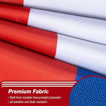 Chile Chilean Flag 3x5 ft Outdoor, Double Sided 3 Ply Heavy Duty Chile National Country Flag, 100% Quality Polyester Chilean Banner with Brass Grommets 4 Rows Stitches