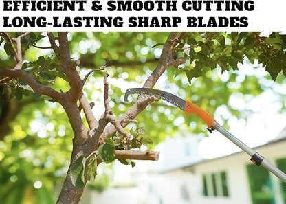 48-144" Telescoping Pole with Tree Pruner Extendable for Tree Trimming // Manual Pole Saws for Tree Trimming // Long Tree Trimmer with Telescopic Extension Pole // The Ultimate Tree Pruning Pole Saw