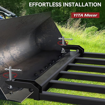 YITAMOTOR Clamp on Debris Forks Fits 60'' Bucket, 4000 lbs Heavy Duty Quick Attach Pallet Debris Fork for Tractor Loader Skid Steer