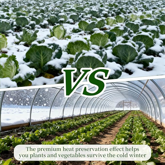 10x20 FT Greenhouse Plastic Sheeting,6 mil Transparent Greenhouse Film, UV Resistant Waterproof Plastic Covering for Winter, Polyethylene Greenhouse Covering for Farm, Garden,Agriculture