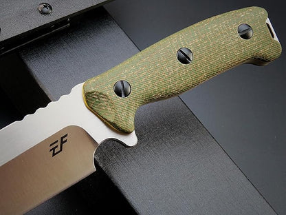 Eafengrow EF143 Fixed Blade Knife AUS-10 Steel Blade Micarta Handle Full Tang EDC Tool Straight Knife for Working Camping Hunting