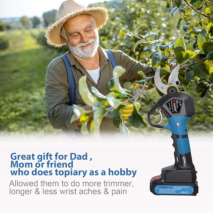 Professional Cordless Electric Pruning Shears with 2 PCS Backup Rechargeable 2Ah Lithium Battery Powered Tree Branch Pruner Branch Cutter, 30mm (1.2 Inch) Cutting Diameter