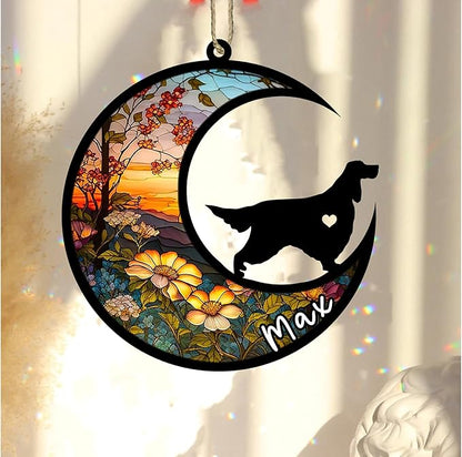 Personalized Dog Memorial, Custom Name Gordon Setter Dog Christmas Ornament with Name, Custom Breeds, Pet Loss Light Catcher, Gifts for Lovers Loss of Pet Sympathy on Mothers Day Christmas